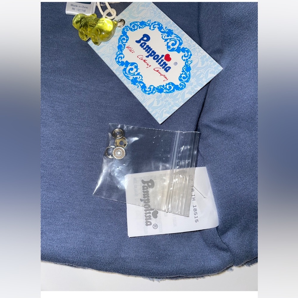 Pampolina Soft Cozy Blue Snap Hoodie Baby Jacket size Newborn NWT - Picture 7 of 9